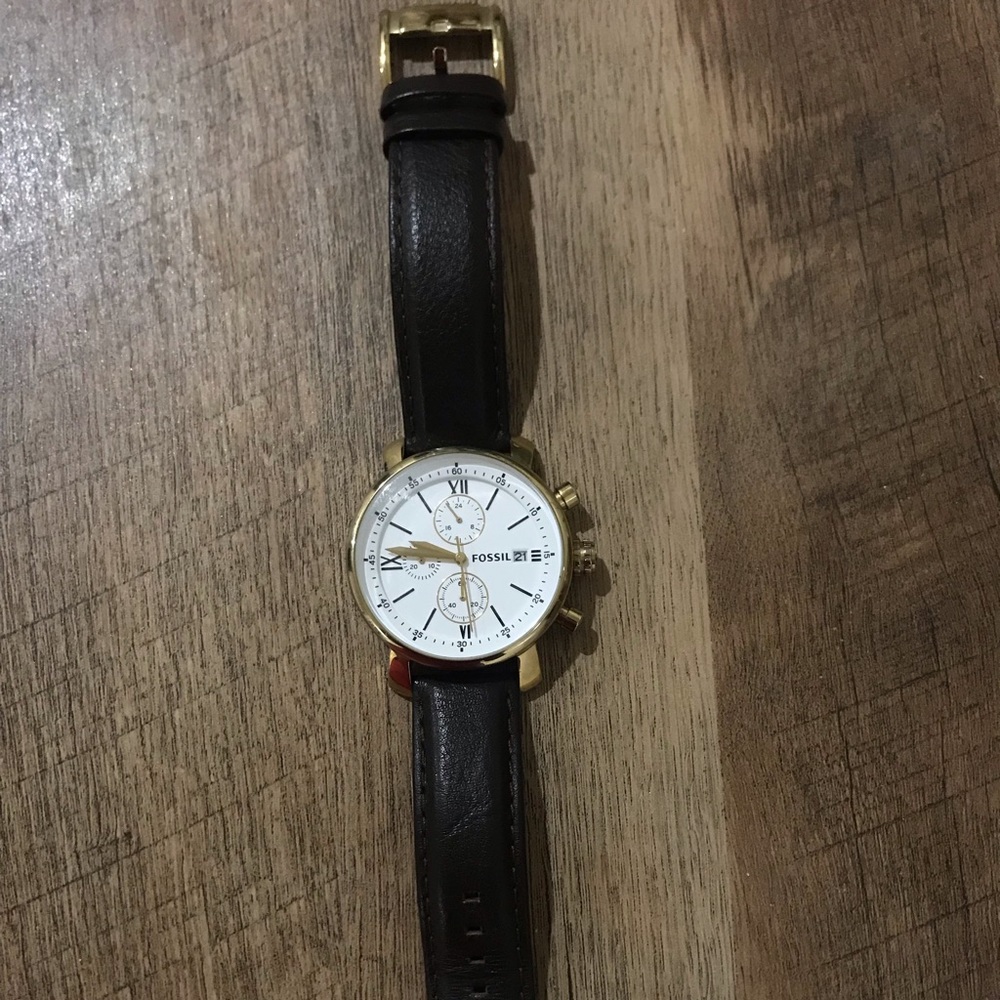 Fossil Rhett chronograph brown leather watch